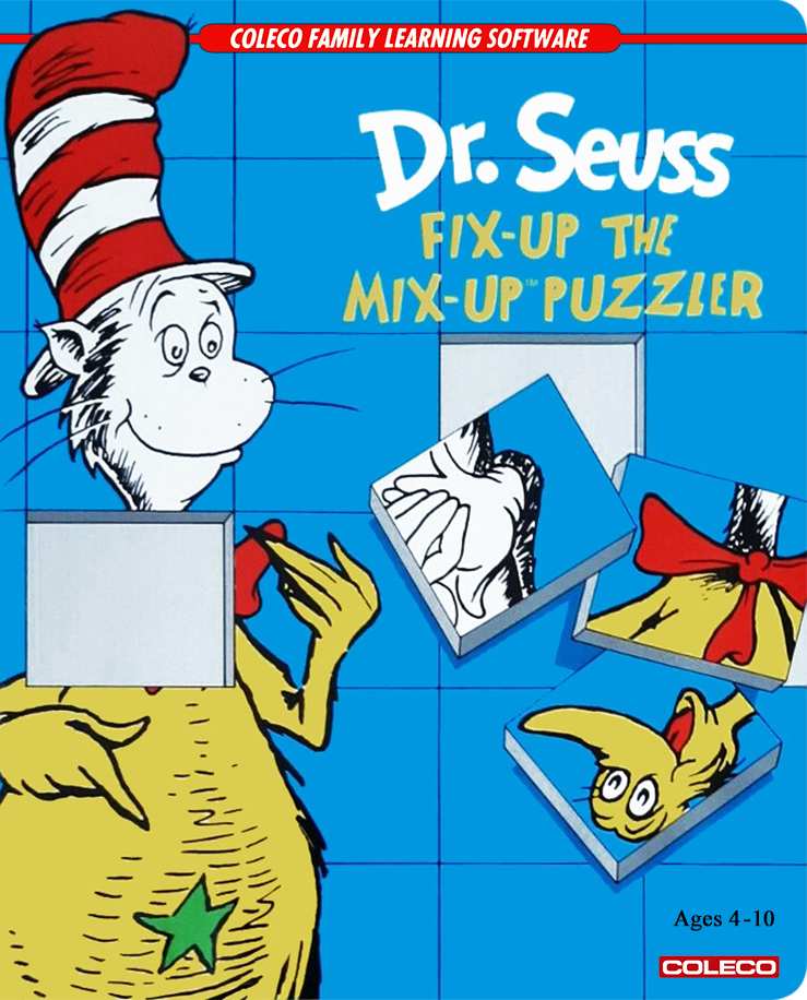 Dr. Seuss’s Fix-Up the Mix-Up Puzzler ColecoVision box art